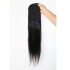 Kinky straight invisible spliced ponytail real hair ponytail puff yaki straight hair