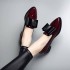 Fashion Single Shoes Women's 2024 Summer New Style Bow Pointed PU Bow Shallow Mouth Low Heel One Step Solid Color