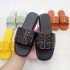 European and American cross-border summer new candy color matching slippers, one line beach casual leather slippers, slippers