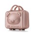 Handheld luggage, makeup box, small bag, 14 inch cute cartoon 3D bear password box, lightweight mini storage box for women