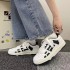 Temu hot selling bone design couple skateboarding women's shoes niche simple white shoes trendy versatile fashion sports shoes