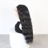 Hot selling wig, explosive synthetic front lace long curly hair, European and American black wavy long hair headband, Amazon