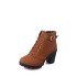 Autumn and Winter High Heels Coarse Heels Foreign Trade Women's Boots Sponge Cake Thick Bottom Large Short Boots Women's Martin Boots Spot Wholesale