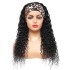 Machine made wigs headband wig human hair water wave wigs