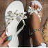 New Summer Rivet Nail Butterfly Knot Craft Flip flops Summer Willow Ding Outdoor Beach Sandals Women's Jelly Crystal