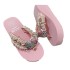 Independent Station Trendy Cute Kitten Thick Bottom Flip flops Fashion Water Diamond Gemstone Pearl Beach Slippers Shoes