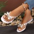 European and American style flip flops for women 2024 new rivet clip toe sandals for summer beach sandals