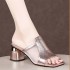 Sandals for women in summer 2022, new fashionable and breathable high heels, thick heels, fashionable and comfortable square toe straight sandals, women's shoes