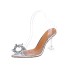 High heeled sandals for women in the summer of 2024, with PVC sexy metal decorations on the toe caps and feet, fashionable lady shoes