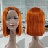 Front lace short hair cover, real hair wig 4x4 closure, bob wig 350 # Orange color