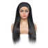 A hair replacement headband wig straight human hair wig mechanism with a human hair headband