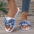 New summer Korean version bow crystal jelly cool mop, stylish flat bottomed transparent outer wear, anti slip beach straight drag