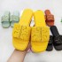 European and American cross-border summer new candy color matching slippers, one line beach casual leather slippers, slippers