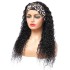 Machine made wigs headband wig human hair water wave wigs