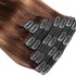 Clip in hair real hair wig straight hair piece set of 8 pieces P4/27 piano color human hair