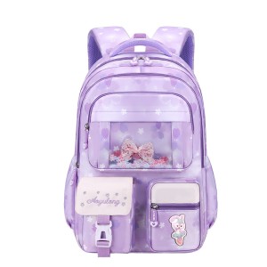 Hot selling girls' lightweight and waterproof backpack, customized spine protection backpack for grades 13 to 6