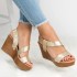 WISH Foreign Trade 2020 New Sandals Women's Roman Style Slope Heel Simple Sandals Set Women's Shoes Size 36-42