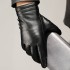 Leather gloves for men in autumn and winter, thickened with fleece for warmth, driving and cycling, touch screen for business, top layer sheepskin gloves for windproof