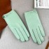 Leather gloves for women in spring and autumn, thin design, touch screen, driving, cycling, electric bike, simple and fashionable, short design, top layer sheepskin