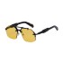 2024 New Steampunk Style Frameless Sunglasses for Men, Quality Sense Box Sunscreen Sunglasses for Men