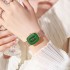 Cross border new popular gemstone small green watch for women, female style niche student temperament steel strip fashion watch