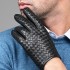 Leather gloves for men, thin design, short touch screen, hand repair, autumn and winter warmth, riding motorcycles, driving, sheepskin, handsome full finger