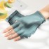 Women's half finger short thin leather gloves, driving and cycling sheepskin gloves, touch screen, motorcycle sports and fitness, outdoor