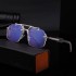 2024 New Steampunk Style Frameless Sunglasses for Men, Quality Sense Box Sunscreen Sunglasses for Men