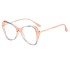 New internet celebrity anti blue light glasses for men and women with cat eyes, large frame, spring leg, flat lens, European and American fashion street photography glasses