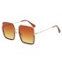 New personalized western-style sunglasses with orange lenses that never set, European and American fashionable outfits, large frame and square sunglasses for men and women