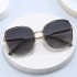 AliExpress hot selling 2024 new metal frame stylish sunglasses with double ring design, trendy and versatile women's sunglasses