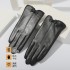 Top layer sheepskin leather gloves for women, winter split finger leather gloves for women, touch screen for driving, cycling, keeping warm, and adding plush moisture