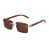 2024 New European and American Diamond Edged Frameless Sunglasses Men's Imitation Wood Grain Sunglasses Cross border Wholesale Shapes