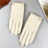 Leather gloves for women in spring and autumn, thin design, touch screen, driving, cycling, electric bike, simple and fashionable, short design, top layer sheepskin