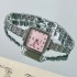 New fashionable and versatile women's watch, female model, student party, niche temperament, steel strap bracelet, square number face women's watch