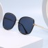 AliExpress hot selling 2024 new metal frame stylish sunglasses with double ring design, trendy and versatile women's sunglasses