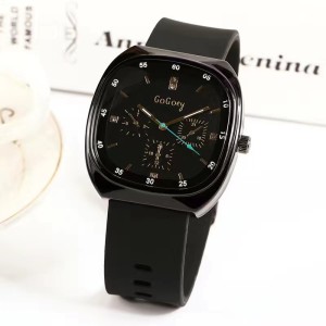 New fashion student large dial silicone tape men's watch women's sports casual high-end electronic quartz watch