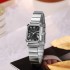 New fashionable square women's watch with steel strip for students, niche, light luxury, high-end feel, electronic Korean version quartz watch