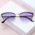 Amazon's new metal half frame fashionable European and American cat eye sunglasses cool decorative sunglasses for men and women