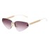 2024 New European and American Fashion Frameless Diamond Sunglasses for Women Outdoor Street Photography Sunglasses for Women Cross border Wholesale Shapes