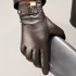 Leather gloves for men in winter, warm leather gloves for riding motorcycles and driving, thin and plush thick sheepskin gloves