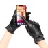 Leather gloves, women's hair, sheepskin, fashionable hand repair, autumn and winter with thick velvet, warm touch screen, driving, cycling, electric bike