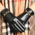 Leather gloves for women in winter, warm and plush, thick touch screen, fashionable driving and cycling, repairing the leather layer on the hands, trendy sheepskin