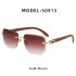 2022 New Fashion Box Sunglasses for Women's Fashion Internet Celebrity Instagram Same Style Frameless Cut Edge Sunglasses for Women's Trendy