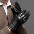 Men's autumn and winter gloves with thickened fleece for warmth, driving, cycling, touch screen, top layer sheepskin, business trend gloves