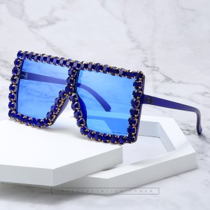 2021 New European and American Large Frame Trendy Sunglasses, Colorful and Diamond studded, Personalized, Cool, Large Frame, Cool, Fashion Sunglasses