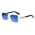 2024 New Diamond Edged Frameless Sunglasses for Men Outdoor Cycling Sunglasses Trendy Men Cross border Wholesale Sunglasses