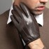 Leather gloves for men, autumn and winter, with thickened fleece for warmth, driving and riding motorcycles, touch screen, top layer sheepskin gloves