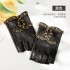 Leather Half Finger Gloves Women's Sheepskin Summer Motorcycle Gloves Leakage Finger Short Style Spring and Autumn Thin Style Breathable Riding and Driving