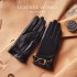 Genuine leather gloves for women in autumn and winter, thickened velvet for outdoor driving and cycling, warm touch screen, windproof and cold proof, top layer sheepskin